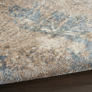 HomeRoots 5' Luxurious Ivory, Black, and Taupe Abstract Distressed Non-Skid Area Rug for Modern Homes 5' X 7' 550246