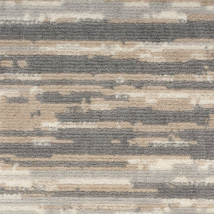 HomeRoots 5' Luxurious Ivory, Black, and Taupe Abstract Distressed Non-Skid Area Rug for Modern Homes 5' X 7' 550246