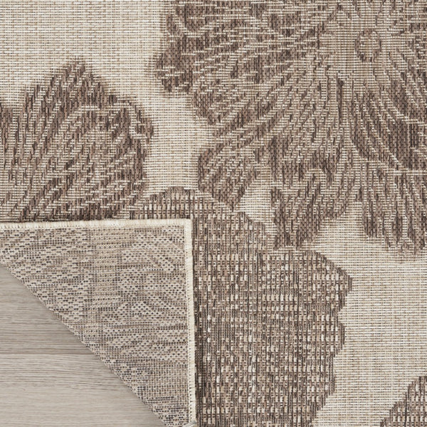 HomeRoots 8' X 10' Elegant Taupe and Ivory Floral Area Rug for Indoor/Outdoor Use - Stylish & Durable Design 550247