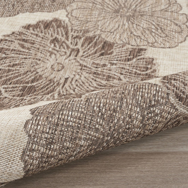 HomeRoots 8' X 10' Elegant Taupe and Ivory Floral Area Rug for Indoor/Outdoor Use - Stylish & Durable Design 550247