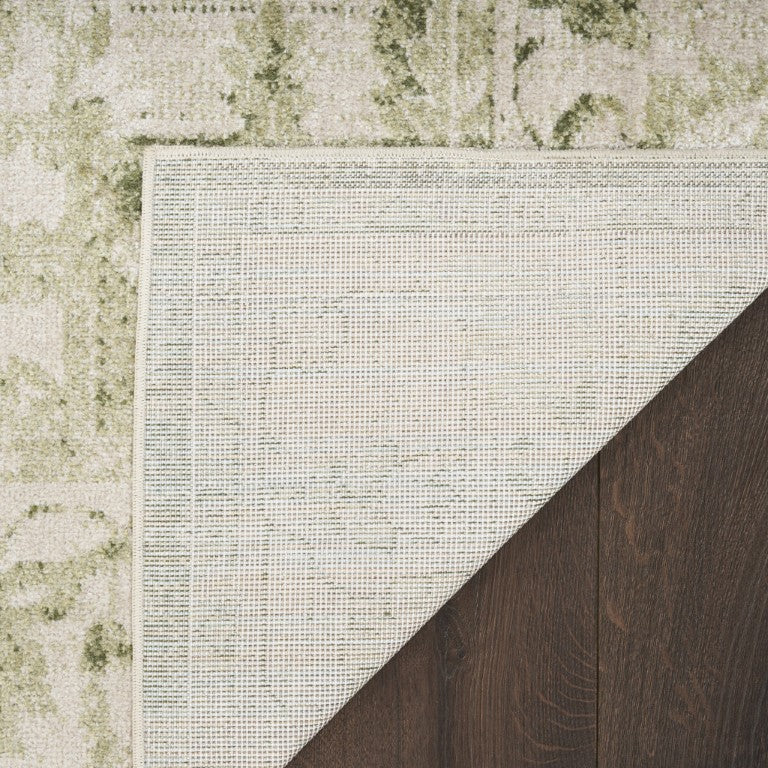7x9 Ivory Tan Medallion Polyester Area Rug Power Loomed Vintage Floral Living Room