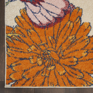 HomeRoots 5' Cream Floral Power Loom Area Rug - Timeless Elegance for Living Rooms, Bedrooms & Dining Areas 5' X 7' 550279
