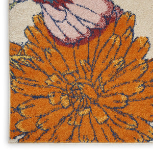 HomeRoots 5' Cream Floral Power Loom Area Rug - Timeless Elegance for Living Rooms, Bedrooms & Dining Areas 5' X 7' 550279