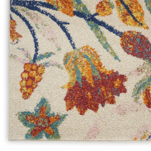 HomeRoots 5' Elegant Cream Floral Area Rug - Timeless Design, Durable Power Loom Construction for Any Room 5' X 7' 550282