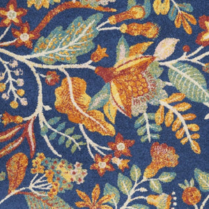 HomeRoots 5' Blue and Yellow Floral Power Loom Area Rug – Classic Design for Living Rooms and High-Traffic Areas 5' X 7' 550295