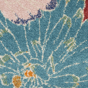 Homeroots 5' X 7' Orange And Red Floral Power Loom Area Rug  Polypropylene 550298