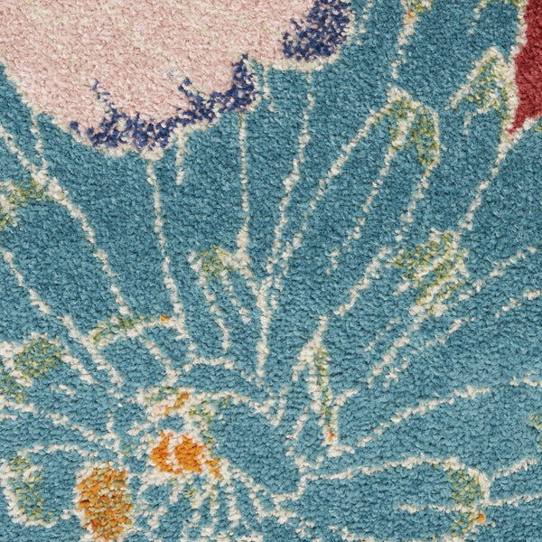 Homeroots 5' X 7' Orange And Red Floral Power Loom Area Rug  Polypropylene 550298