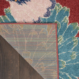 Homeroots 5' X 7' Orange And Red Floral Power Loom Area Rug  Polypropylene 550298