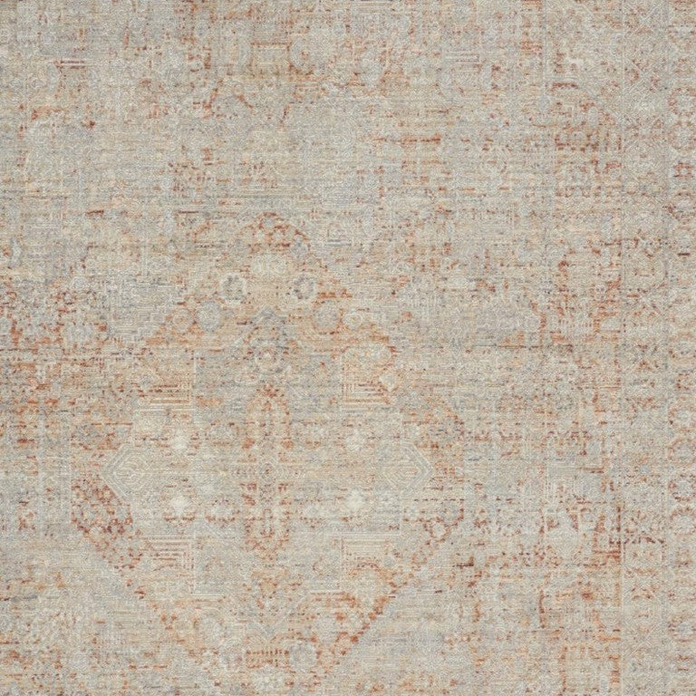 HomeRoots 5x8 Floral Area Rug Power Loomed Fringe Tassels Non Skid Latex Backed Living Room 550299