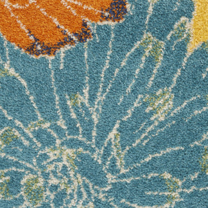 Homeroots 5' X 7' Yellow Floral Power Loom Area Rug  Polypropylene 550301