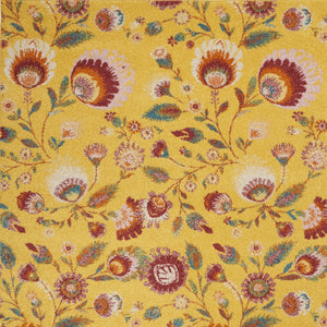 Homeroots 5' X 7' Yellow Floral Power Loom Area Rug  Polypropylene 550302