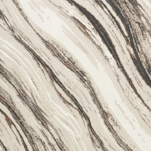 Homeroots 5' X 7' Beige Black And Gray Abstract Non Skid Area Rug  Polyester 550303