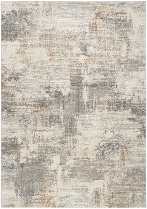 Homeroots 5' X 7' Beige Ivory And Gray Abstract Non Skid Area Rug  Polyester 550304