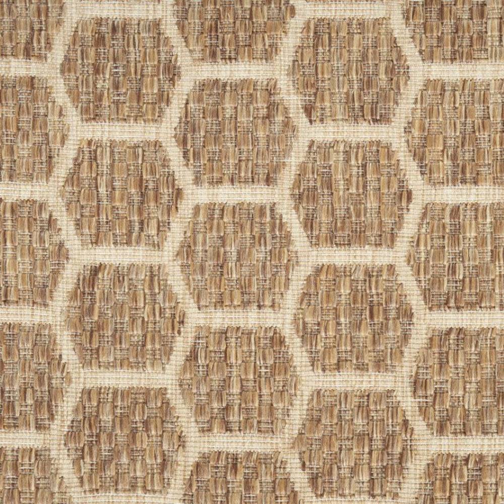 HomeRoots 5' Abstract Beige, Ivory, and Gray Non-Skid Area Rug - Modern, Stain-Resistant Design for Homes 5' X 7' 550304
