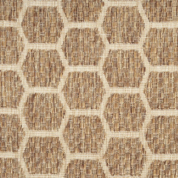 HomeRoots 5' Abstract Beige, Ivory, and Gray Non-Skid Area Rug - Modern, Stain-Resistant Design for Homes 5' X 7' 550304