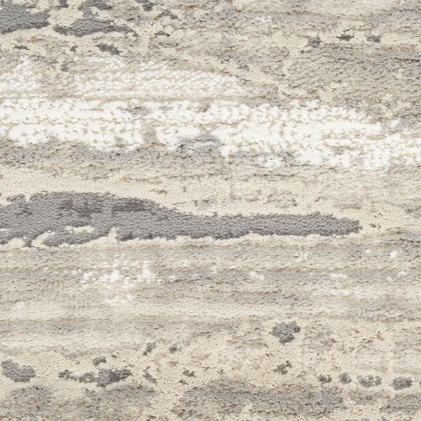 Homeroots 5' X 7' Ivory Beige And Gray Abstract Non Skid Area Rug  Polyester 550312