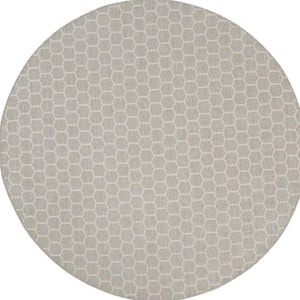 HomeRoots 5' Abstract Ivory Beige and Gray Non-Skid Area Rug - Durable, Stain-Resistant, Modern Style for Any Room 5' X 7' 550312