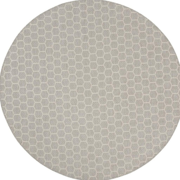 HomeRoots 5' Abstract Ivory Beige and Gray Non-Skid Area Rug - Durable, Stain-Resistant, Modern Style for Any Room 5' X 7' 550312