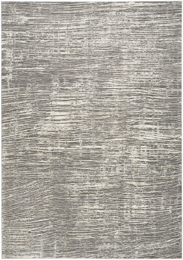 Homeroots 5' X 7' Ivory And Gray Abstract Non Skid Area Rug  Polyester 550313