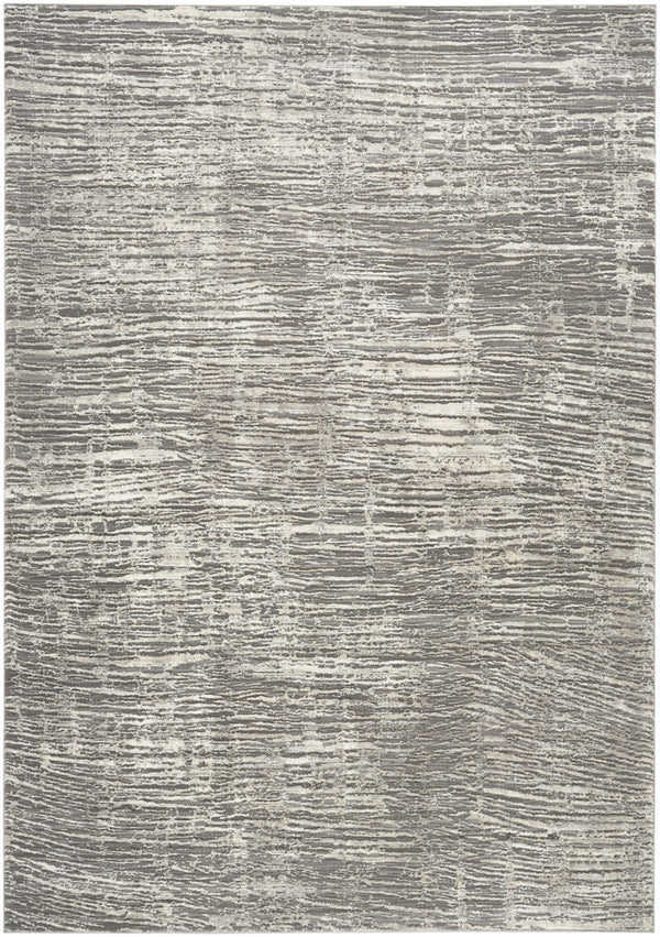 Homeroots 5' X 7' Ivory And Gray Abstract Non Skid Area Rug  Polyester 550313
