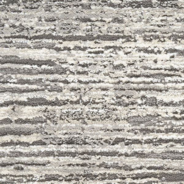 HomeRoots 5' Abstract Ivory and Gray Non-Skid Area Rug - Soft, Stain-Resistant, Durable for High-Traffic Spaces 5' X 7' 550313