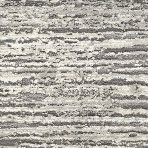 HomeRoots 5' Abstract Ivory and Gray Non-Skid Area Rug - Soft, Stain-Resistant, Durable for High-Traffic Spaces 5' X 7' 550313