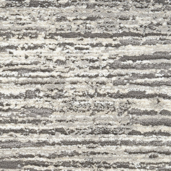 HomeRoots 5' Abstract Ivory and Gray Non-Skid Area Rug - Soft, Stain-Resistant, Durable for High-Traffic Spaces 5' X 7' 550313