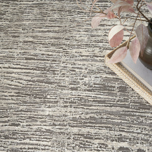 Homeroots 5' X 7' Ivory And Gray Abstract Non Skid Area Rug  Polyester 550313