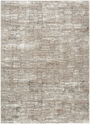 Homeroots 5' X 7' Brown And Ivory Abstract Non Skid Area Rug  Polyester 550314