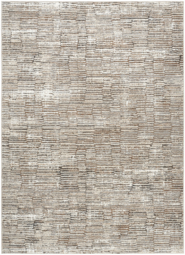 Homeroots 5' X 7' Brown And Ivory Abstract Non Skid Area Rug  Polyester 550314