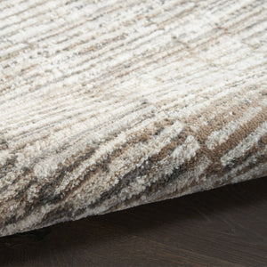 HomeRoots 5' Brown and Ivory Abstract Area Rug - Soft, Non-Skid, Stain-Resistant Design for Modern Living Spaces 5' X 7' 550314
