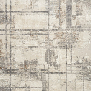 Homeroots 5' X 7' Ivory Gray And Black Abstract Non Skid Area Rug  Polyester 550315