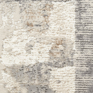 HomeRoots 5' Modern Abstract Area Rug in Ivory, Gray & Black - Durable, Stain-Resistant, Non-Skid Design 5' X 7' 550315