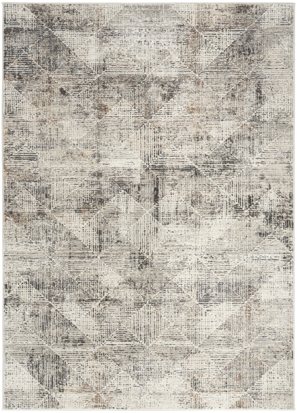 Homeroots 5' X 7' Ivory And Gray Abstract Non Skid Area Rug  Polyester 550316
