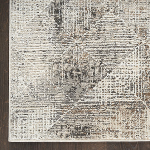 Homeroots 5' X 7' Ivory And Gray Abstract Non Skid Area Rug  Polyester 550316