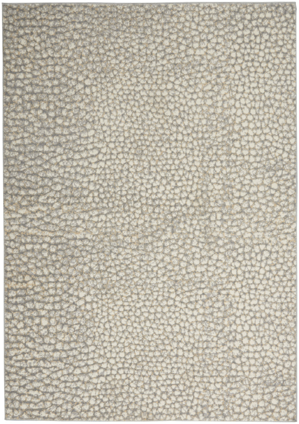 Homeroots 5' X 7' Beige And Gray Animal Print Power Loom Area Rug  Polypropylene,Polyester 550331