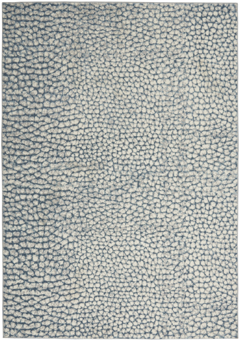 Homeroots 5' X 7' Ivory Blue And Gray Animal Print Power Loom Area Rug  Polypropylene,Polyester 550332