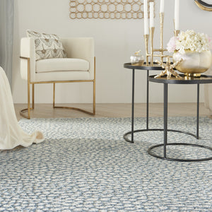 Homeroots 5' X 7' Ivory Blue And Gray Animal Print Power Loom Area Rug  Polypropylene,Polyester 550332