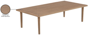 Meridian Furniture Laguna Slatted Aluminum Outdoor Coffee Table with Teak Finish and Tapered Legs 55036-CT