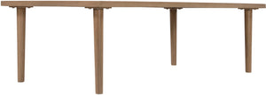 Meridian Furniture Laguna Slatted Aluminum Outdoor Coffee Table with Teak Finish and Tapered Legs 55036-CT