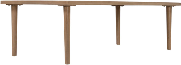 Meridian Furniture Laguna Slatted Aluminum Outdoor Coffee Table with Teak Finish and Tapered Legs 55036-CT