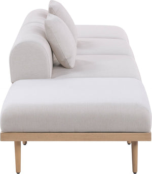 Meridian Furniture Laguna Four Piece Modular Outdoor Sectional with Teak Frame and Olefin Cushions 55036Beige-S4C