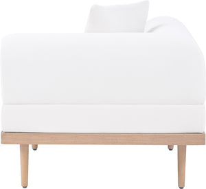 Meridian Furniture Laguna Modular Corner Patio Chair Uv Resistant Cushions Teak Aluminum Outdoor Sectional Seating Cream 55036Cream-Corner
