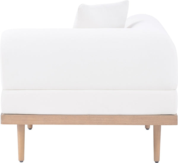 Meridian Furniture Laguna Modular Corner Patio Chair Uv Resistant Cushions Teak Aluminum Outdoor Sectional Seating Cream 55036Cream-Corner