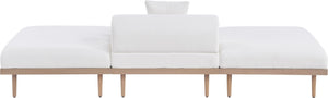 Meridian Furniture Laguna Modular Outdoor Sofa with Olefin Fabric and Teak Finish Aluminum Frame 55036Cream-S3C