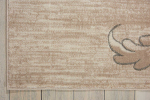 HomeRoots 5' Elegant Tan, Black & Ivory Damask Non-Skid Area Rug - Durable, Stylish, Ideal for Family Spaces 5' X 7' 550373