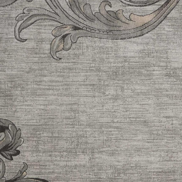 HomeRoots 5' Elegant Tan, Black & Ivory Damask Non-Skid Area Rug - Durable, Stylish, Ideal for Family Spaces 5' X 7' 550373