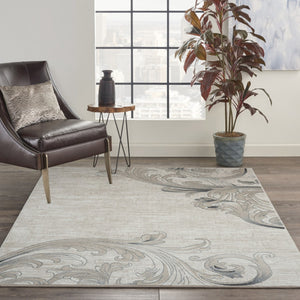 HomeRoots 5' Elegant Tan, Black & Ivory Damask Non-Skid Area Rug - Durable, Stylish, Ideal for Family Spaces 5' X 7' 550373