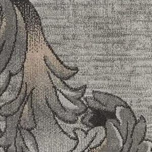 HomeRoots 5' Elegant Tan, Black & Ivory Damask Non-Skid Area Rug - Durable, Stylish, Ideal for Family Spaces 5' X 7' 550373