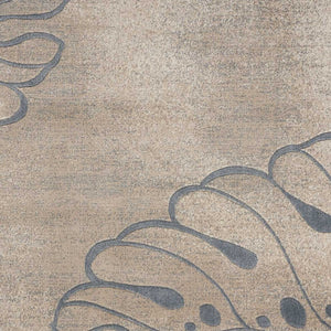 Homeroots 5' X 7' Beige And Gray Botanical Leaves Non Skid Area Rug  Polyester 550374